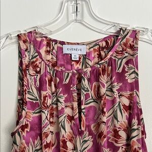 Evereve Floral Sleeveless Dress - Pink and Cream